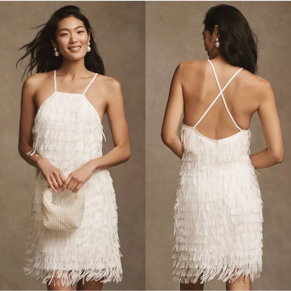 Anthropologie • Tadashi Shoji Elodie Fringe Dress • MSRP $400 • Sz4